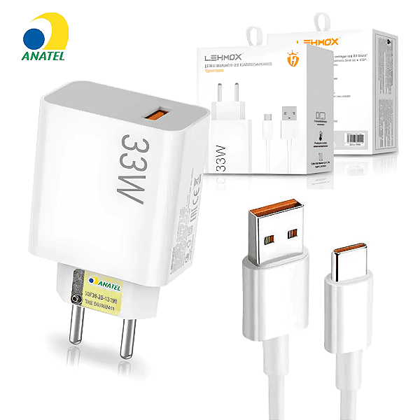 CARREGADOR LEHMOX CABO TIPO-C 33W